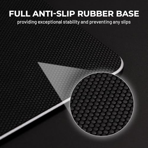 XVX Black Plum Blossoms Glass Mousepad 4.0, Hard Mouse Pad for Gaming,Ultra-Smooth Micro-Etched Surface Mouse Mat with Non-Slip Rubber Base(410mm*310mm) - Image 6