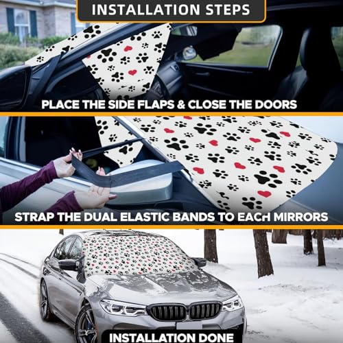 Protector de nieve para coche impermeable que soluciona el parabrisas congelado 5