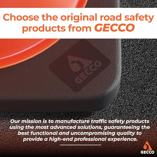 Image of GECCO (640 Cones per Pallet) 18 Inch 3.3 Lb Small Orange Traffic Cones in Bulk | Wholesale Safety Cones, Orange Cones, Parking Cones, Construction Cones | PVC Plastic & Black Base - [PRO Series]