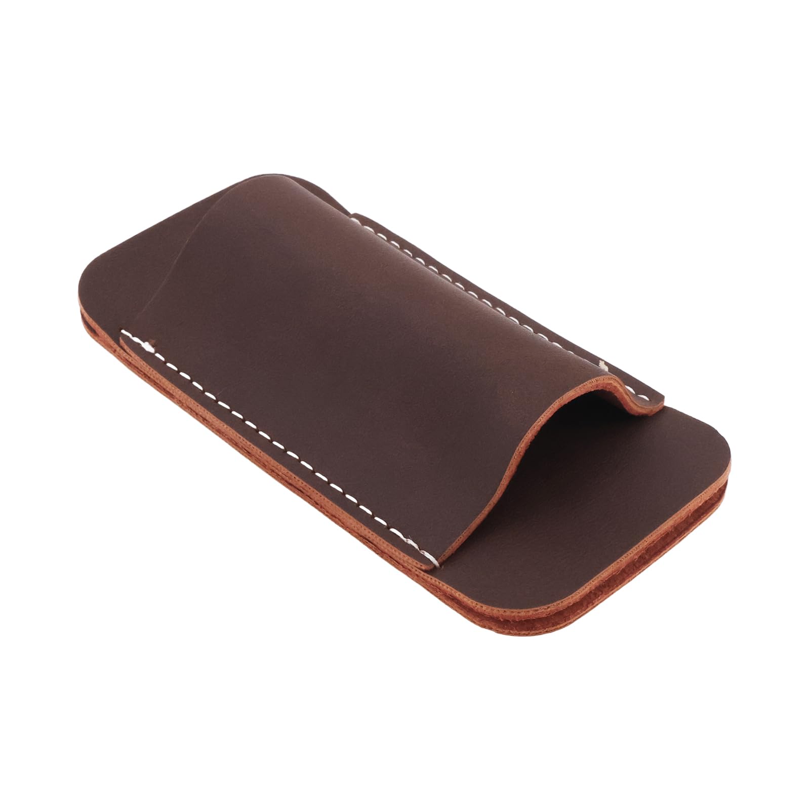 Create idea 1Pc EDC Belt Organizer Knife-s Sheath Folding Knife-s Horizontal Leather Holder for Belts 2 inches and Below Brown (11.6x4.5cm)