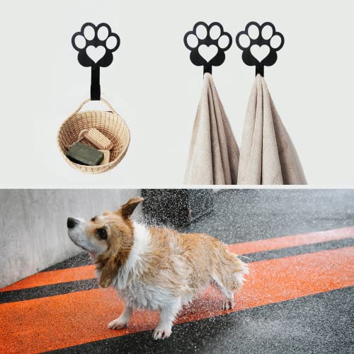 6 PCS Dog Paw Shaped Dog Leash Hook for Wall, Metal Leash Holder Wall Mounted Hanger for Coat Key Entryway Hallway Kitche Office - Image 3