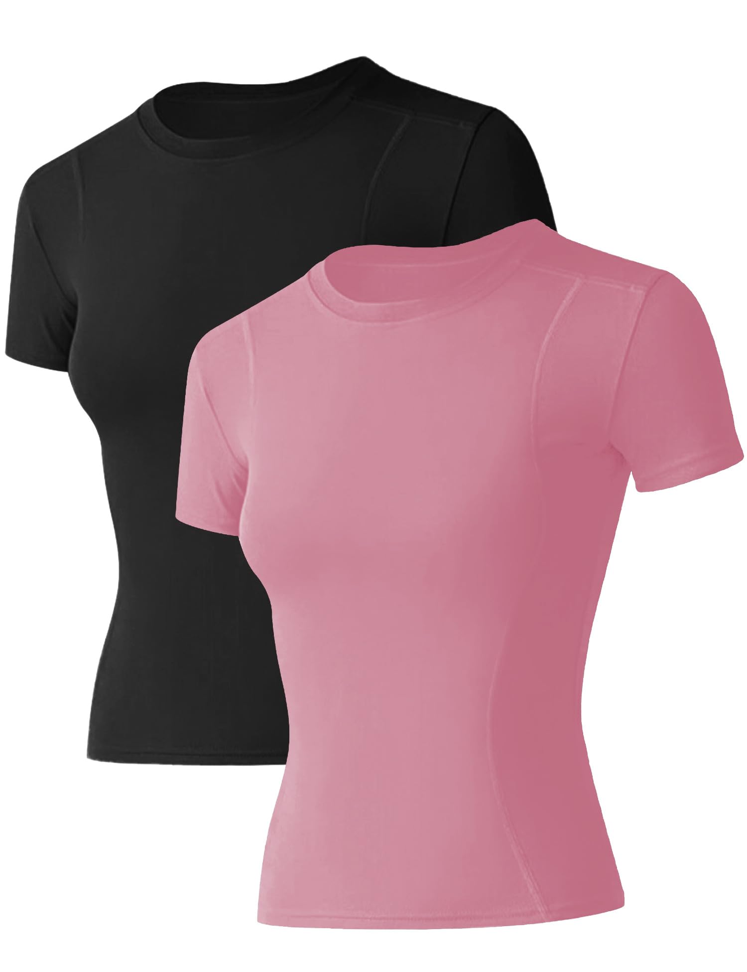 IECCP Sport T-Shirt Damen,Kurzarmshirt WorkoutTops,Rundhalsausschnitt Atmungsaktiv Athletisch Sportshirt Laufen Gym Yoga Top Fitness Oberteil XS-XL