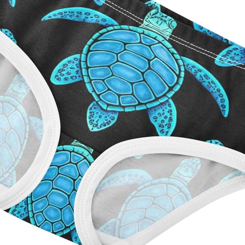 Cotton Toddler Underwear Floral Blue Sea Turtles Black Girl Panties Cute Animal Underpants Briefs 2t4