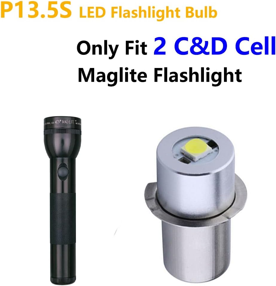 LudoPam LED Ugrade Bulb Compatible for Maglite Flashlight 2 Cell C/D