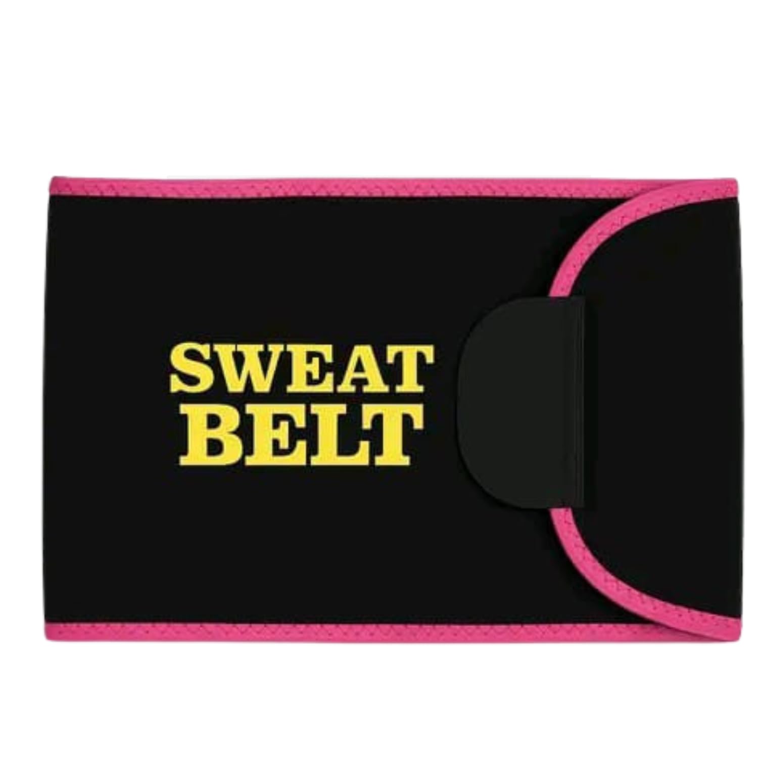 Adjustable Waist Trimmer Sweat Belt for Men & Women | Slimming Tummy Wrap | Workout Body Shaper | Fitness Slim Waistband for Gym, Yoga & Running (Waist Belt 03) Black Pink-image-4