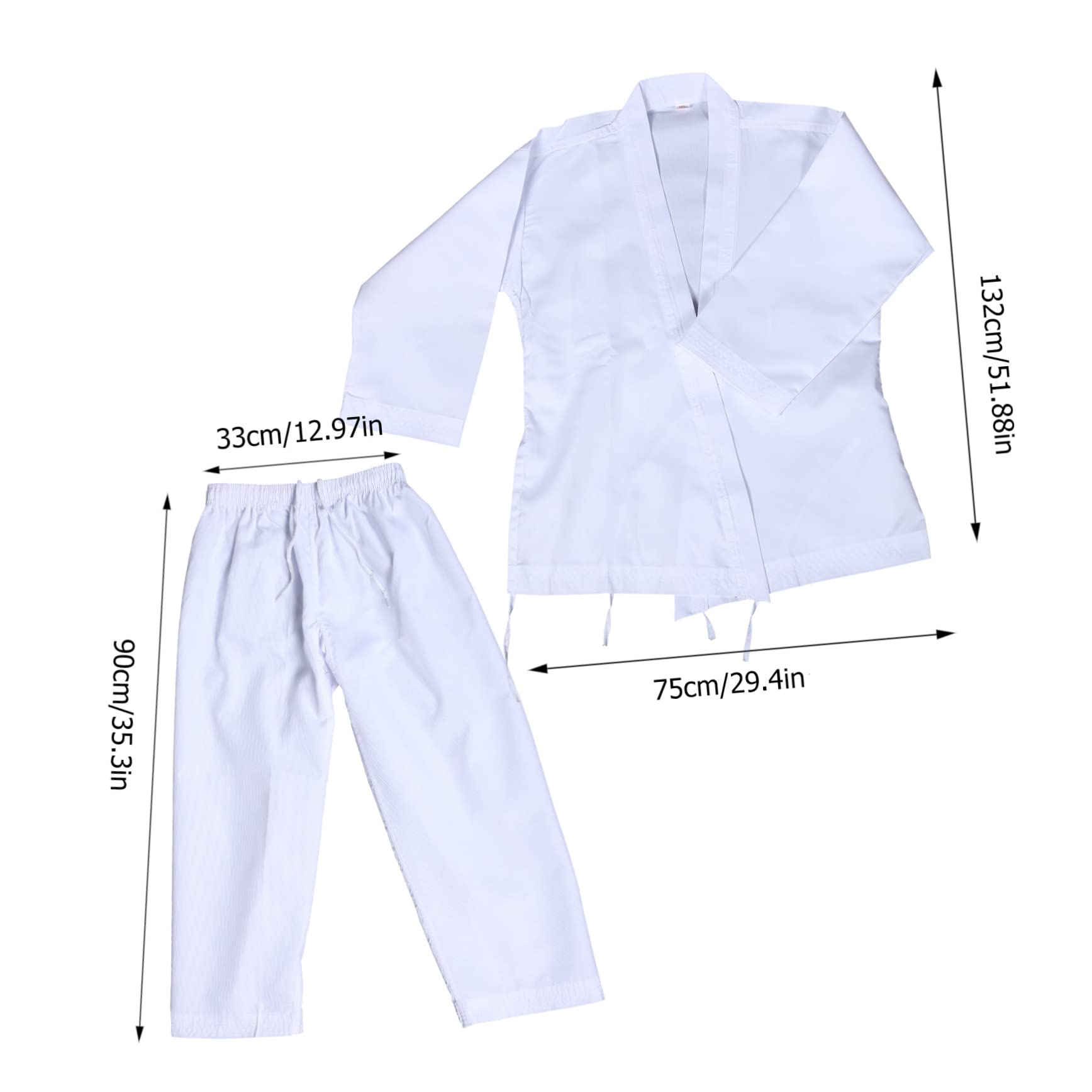 PACKOVE Uniforme di Karate Cinghie Ansimare Costume Sportivo Costume da Karatè Pastiglie Costume da Body Tuta da Sudore Cintura Guanti Costume da Fitness Cotone Poliestere Bianca