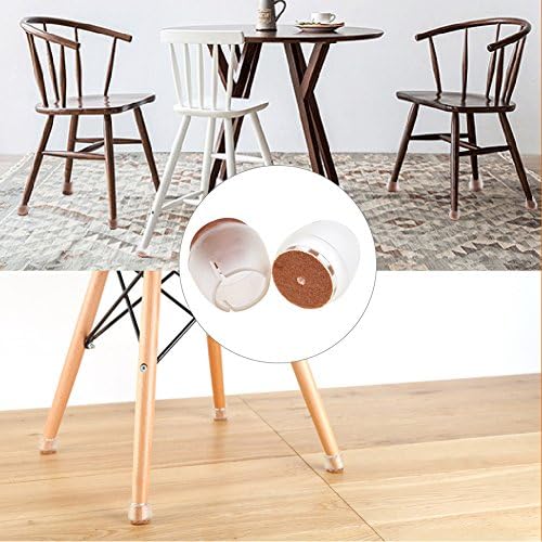 HOTSO Chair Leg Caps Feet Pads Furniture Table Covers Floor Protectors Silicone Legs Prevent Scratches 12 Packs, Fit for Diameter 21-25mm Chair Desk Feet, Clear, Caliber Round