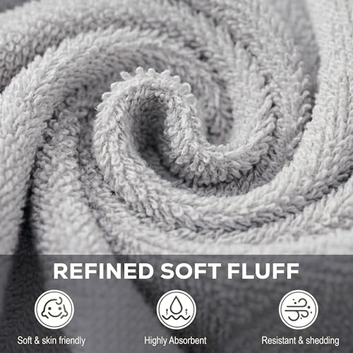 Image of Utopia Towels 24 Pack Cotton Washcloths Set, 100% Ring Spun Cotton, Premium Quality Flannel Face Cloths, Highly Absorbent and Soft Feel Fingertip Towels, Silver