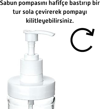 Cam Sıvı Sabunluk & Deterjanlık Kilitli Pompalı Sıvı Sabun Haznesi Banyo Sabunluğu Mutfak Deterjanlığı Deterjan Kutusu 320 ml (2)