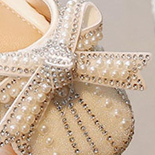 Girls Dress Shoes Cute Bow Mary Jane Shoes Ballerina with Satin Ankle Tie for Wedding Birthday T Strap Sandals for Girls3