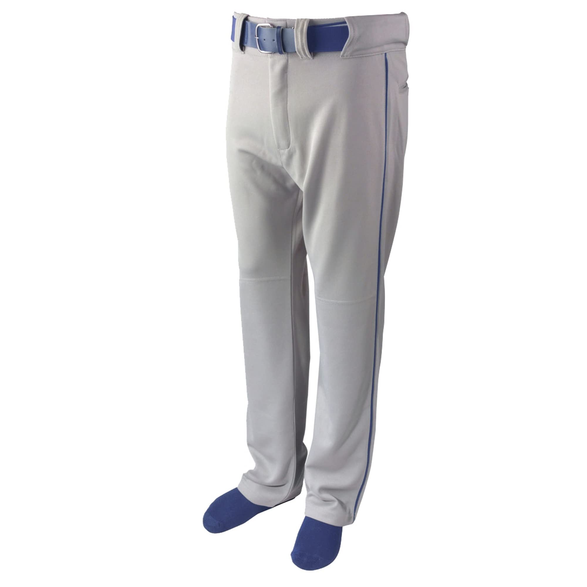 New Martin Baseball Softball Grey Belt Loop Pants w Navy Piping Adult S-L (AL)