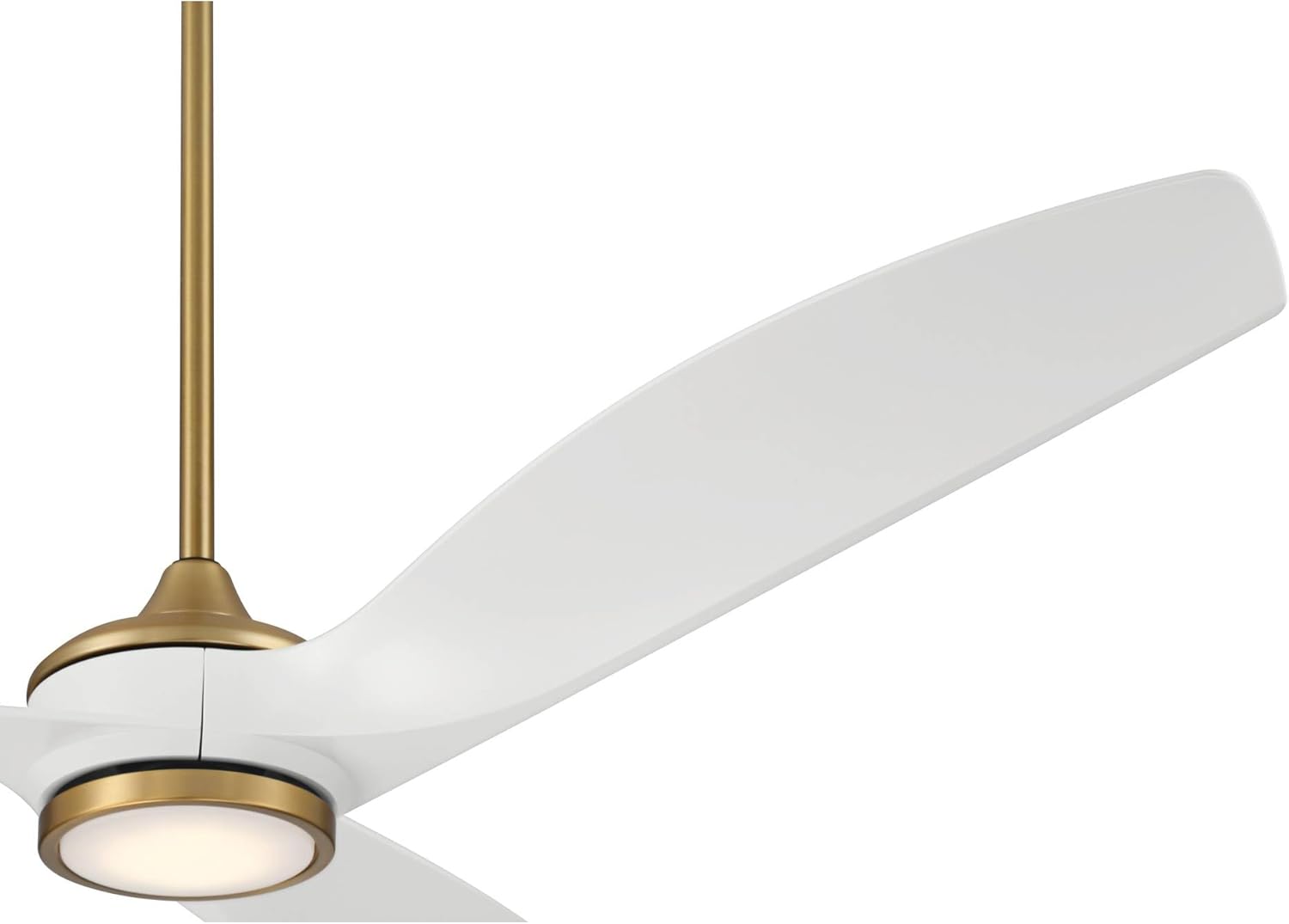 Casa Vieja 60" La Jolla Surf Modern Indoor Ceiling Fan 3 Blade LED Light Remote Control Soft Brass Finish White Blades Bedroom Living Room Kitchen Dining Room Office Decorative DC Motor Dimmable