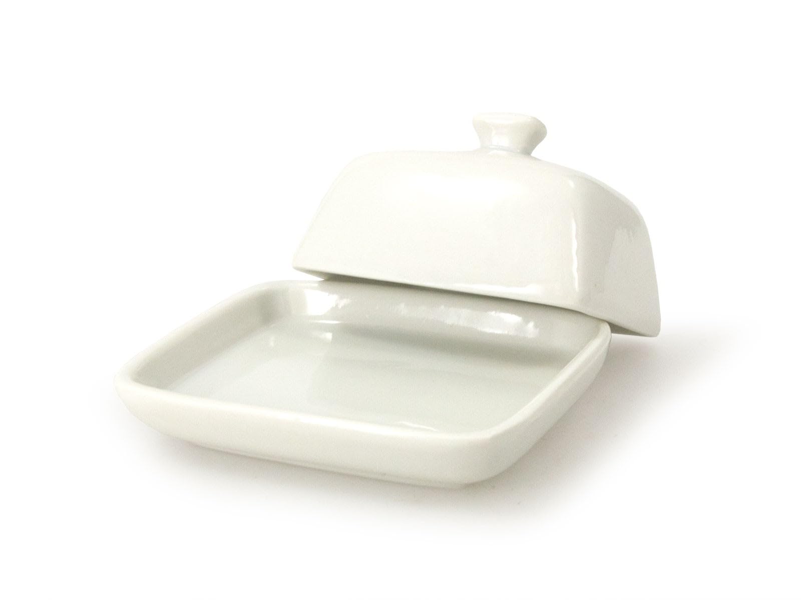 HITCeramic Butter Dish, 10 cm x 7.8 cm x 5 cm Size, White