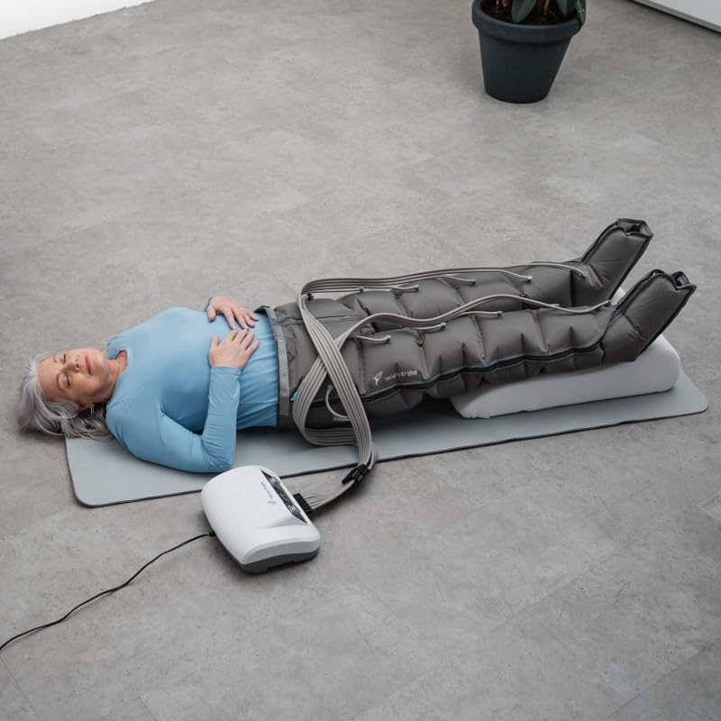 Venen Engel 6 Premium Medical avec pantalon Lymph-Flow | 6 programmes de massage | Certifié médical pour troubles veineux et lymphatiques | Traitement de la cellulite