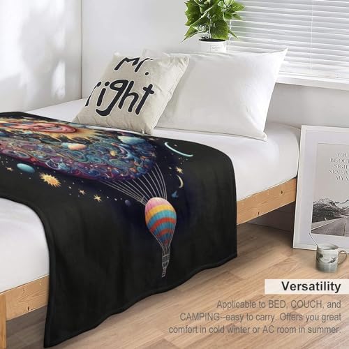Couverture super douce Planet coloré en flannel moelleuse de qualité - 7