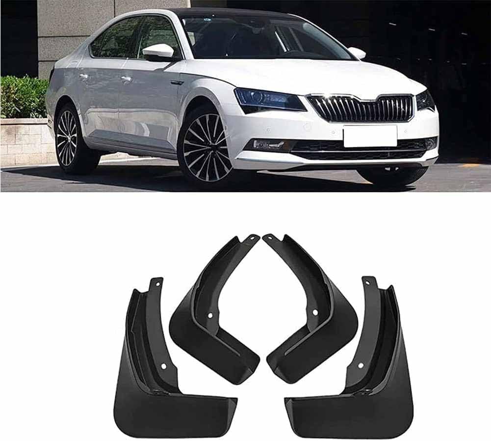 RESKIU 4PCS Mud Flaps for Skoda Superb 2016-2021, Splashproof No Drill Easy Install Front Rear Wheel Protection Fender Mudflaps All-Weather Splash Guards