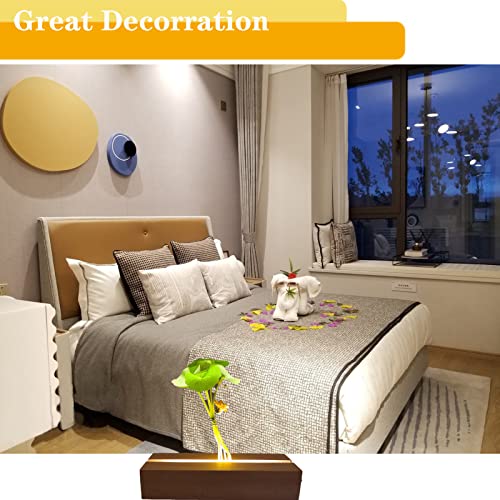 Exhibidor de luces LED rectangulares de madera, base iluminada para figuras de resina 7
