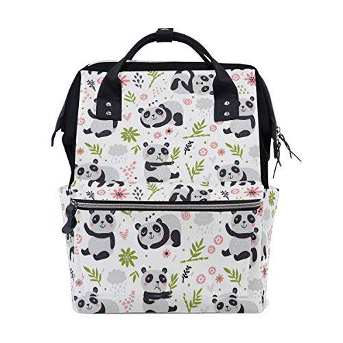 Bonita mochila de panda de gran capacidad, bolsa de viaje multifunción para mamás y mujeres