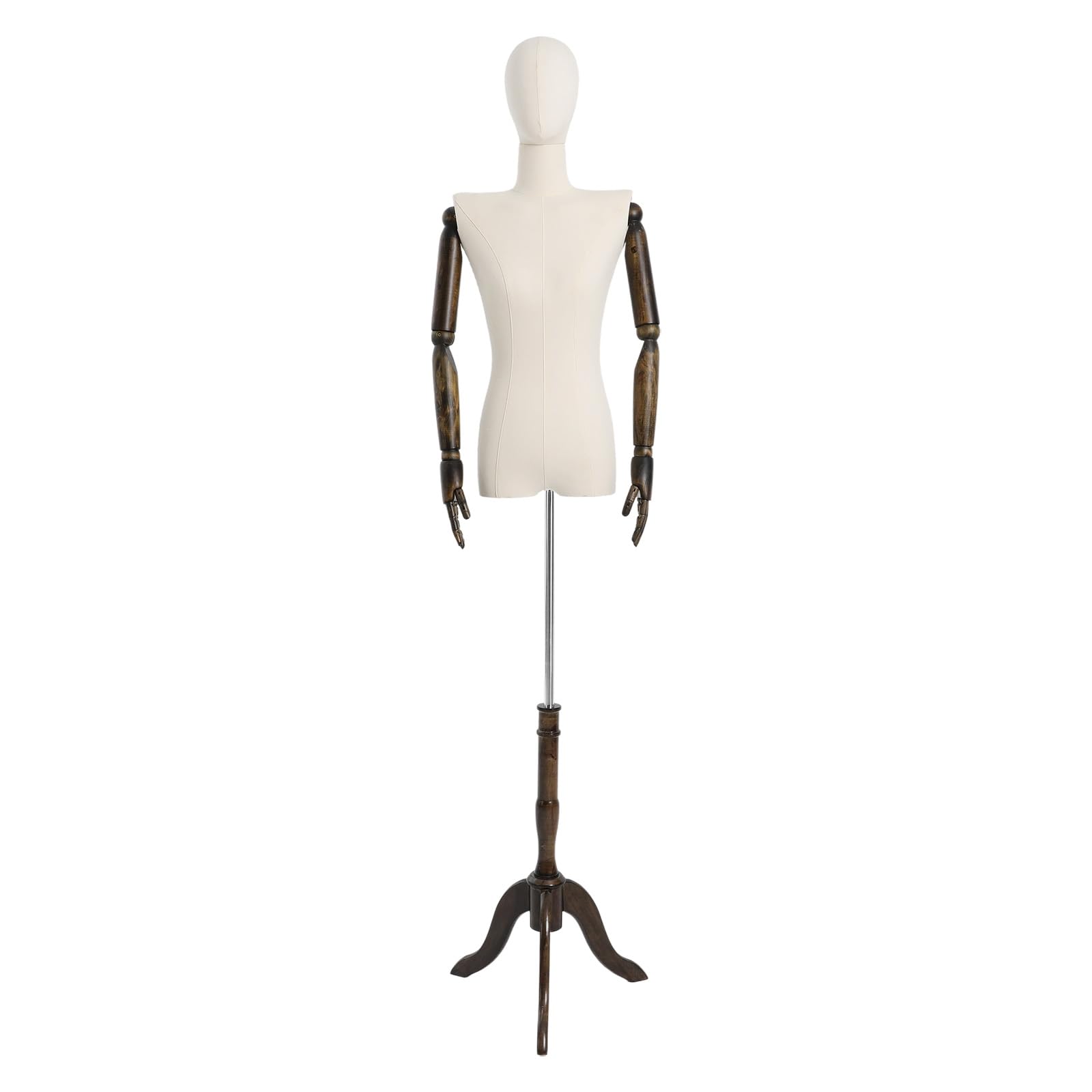 Manekin krawiecki, damski, z obrotową głowicą i elastycznymi ramionami, 155-200 cm, z regulacją wysokości, biust damski, tors, do sklepów odzieżowych, krawieckich, sukni ślubnych