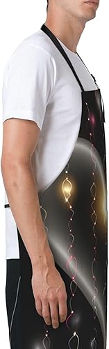 Miniatura 8 de BTCOWZRV Waterproof Apron with 2 Pockets Glowing love Adjustable Bib Aprons for Cooking Kitchen