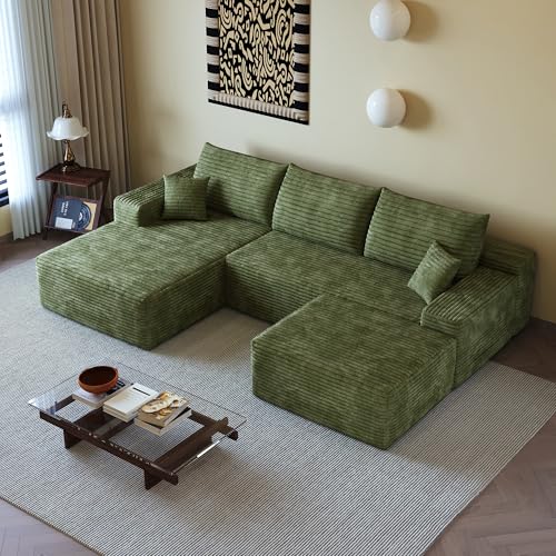 Image of 107 inch Cloud Sectional Sofa Boneless Couches with Chase