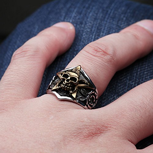 Image of Genuine Stainless Steel Ring Jewelry for Men Fashion Punk Biker Skull Rings