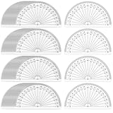 100 Pack Plastic Protractors Bulk Math Protractors Set 180 Degrees Student Math Clear Protractor Set for Angle Measurement, 4 Inches