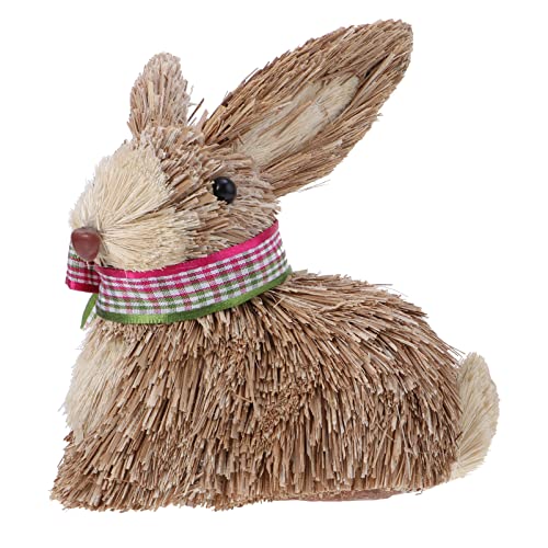 VICASKY Adorno de Conejo de Hecho a Mano para decoración en Miniatura de Pascua para Mesa y Escritorio para decoración rústica de Primavera y Accesorios fotográficos