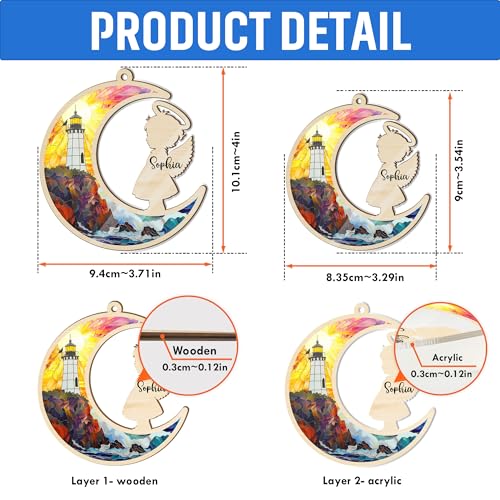 Personalized Wooden Memorial Suncatcher Ornament for Honoring Loved Ones - Sympathy Gifts for Loss of Baby, Mom, Dad, or Grandparent - Image 4