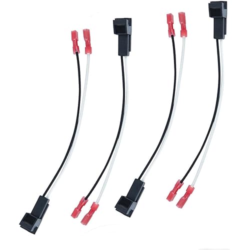 4 Pack Speaker Harness Replacement for GM Motors Buick Cadillac Chevy Oldsmobile Front Rear Door Speaker Wiring Harness Adapter 72-4568 - Door Speaker Replacement