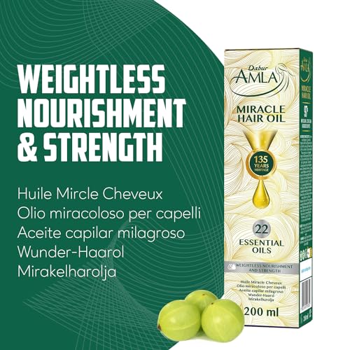 Dabur Amla Miracle Oil - 200ml | Infused With 22 Ayurvedic Essential Oils | Suitable For All Hair Types | Dermatologically Tested & Vegan Certified - Image 4