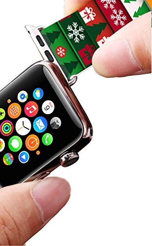 Ecute Wristbands Compatible With Apple Watch 49Mm 48Mm 45Mm 44Mm 42Mm,Soft Leather Band Strap For Iwatch Ultra Se Series 8 7 6 5 4 3 2 1 - Red Green Tree #TOP4