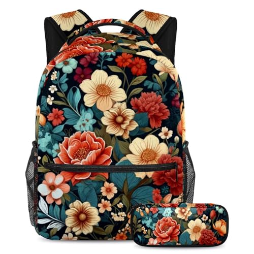 Cartables de grande capacité Art Colors Fleurs parfaits pour ranger toutes les fournitures