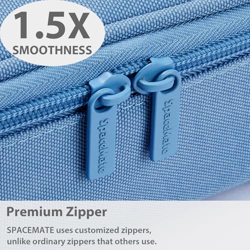 Image of SPACEMATE Pencil Case Pouch Box Bag School Supplies Girls Boys Kids, Cute Preppy Stuff Large Big Capacity Aesthetic Pen Organizer, Back to College Stationary, Cornflower Blue, Standard Stlye, 1800ml
