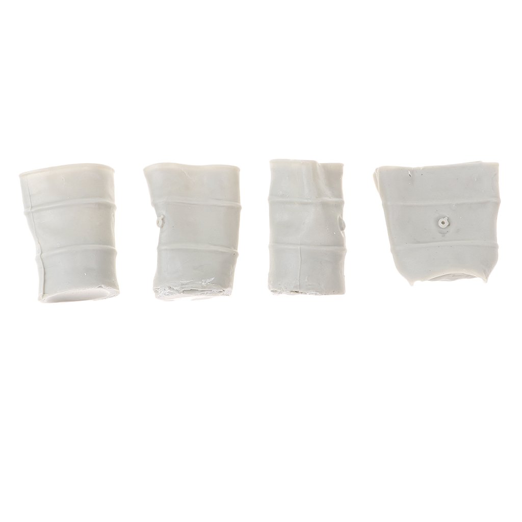 Spograde 4Pcs 200L 1/35 Scale Resin Soldier Scene Accessories Abandoned Old Oil Drums
