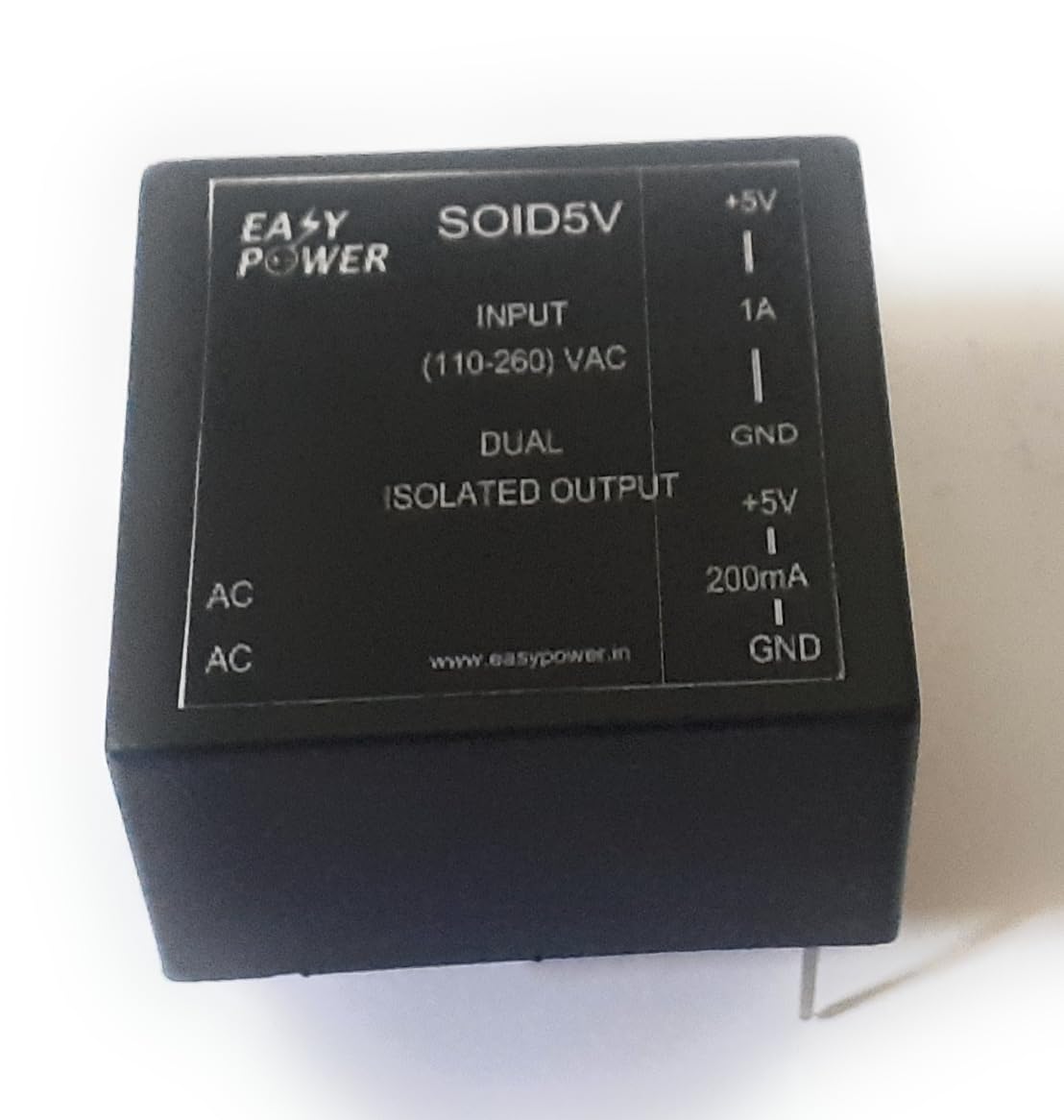 Dual Isolated Output Power Supply, 110-260V AC Input, +5V/1A & +5V/200mA Output, Compact-image-38