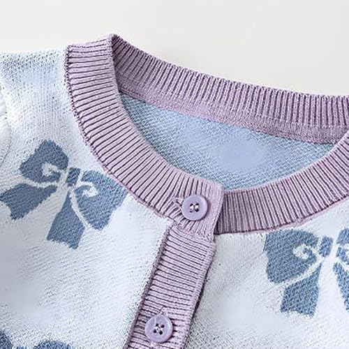 Toddler Girls Cardigan Sweater Long Sleeve Knitted Top with Tulle Mesh Patchwork, Button Down Kids Casual Fall Clothes4