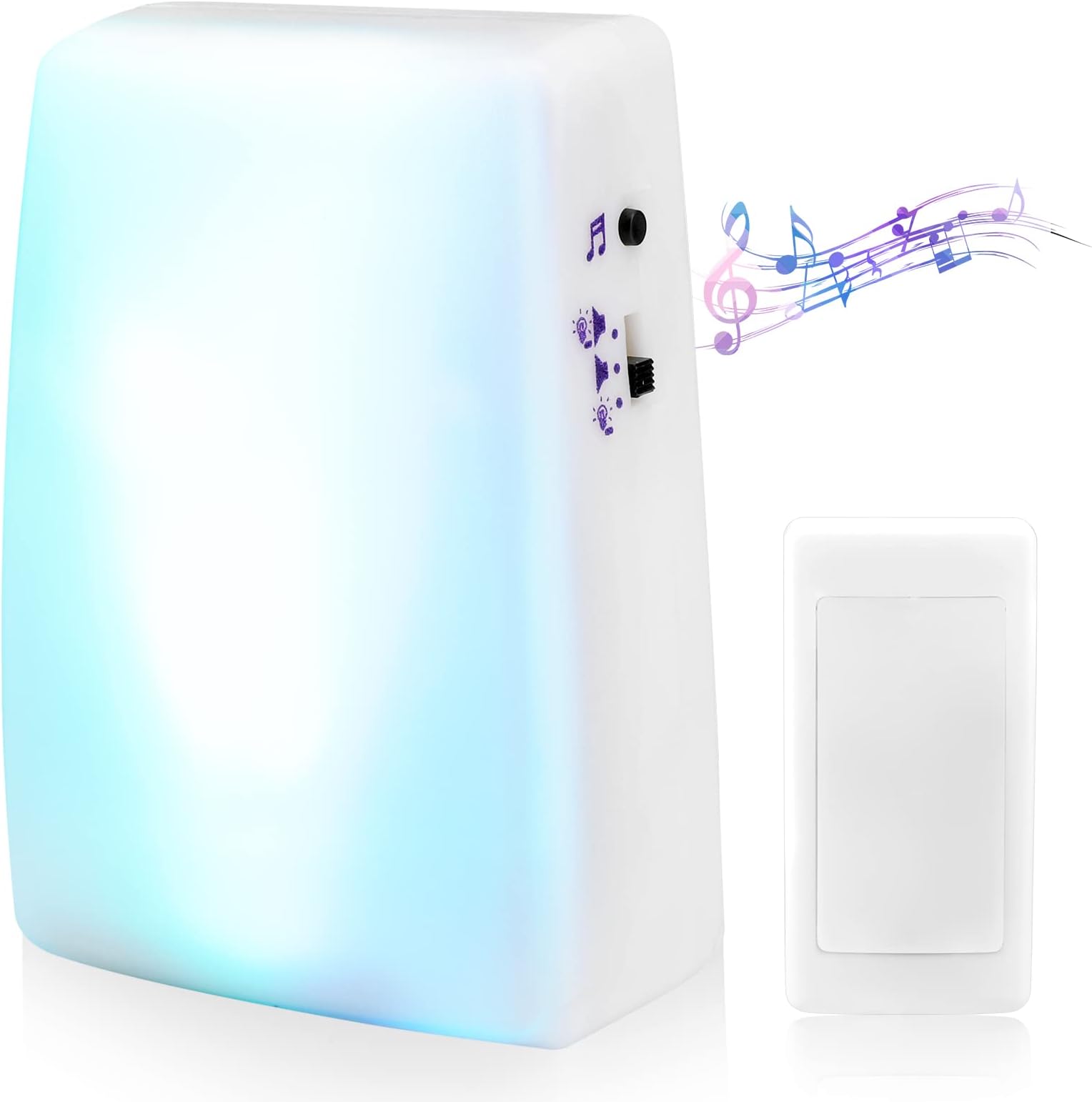Anpress 7 Color Lights Flash + Music Doorbell, Doorbell, The Deaf/Hard of Hearing Favorite Music, Ring Doorbell Wireless with Sound LED Flash Door Bell for Home