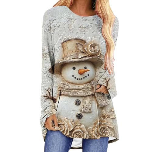 NSICBMNO Weihnachts-T-Shirt für Damen – lustig, übergroß,...