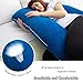 AMCATON 60 Inch Pregnancy Pillows for Sleeping, Extra Large U Shaped Body Pillow, Pregnancy Pillow, Maternity Pillow for Pregnant Women with Velour Cover (Blue)