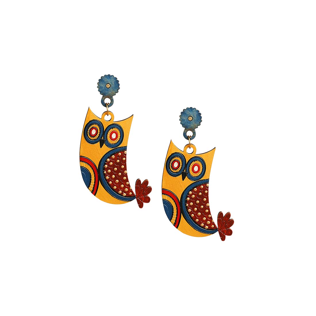 ExclusiveLane Symphony of Owls Bohemian Handpainted Traditonal Earrings For Women & Jhumka In Recycled Wood, (L * H) = (1.4 * 3.0) Inch (EL-030-069) (B09HM4TJXM) Amazon Price History, Amazon Price Tracker