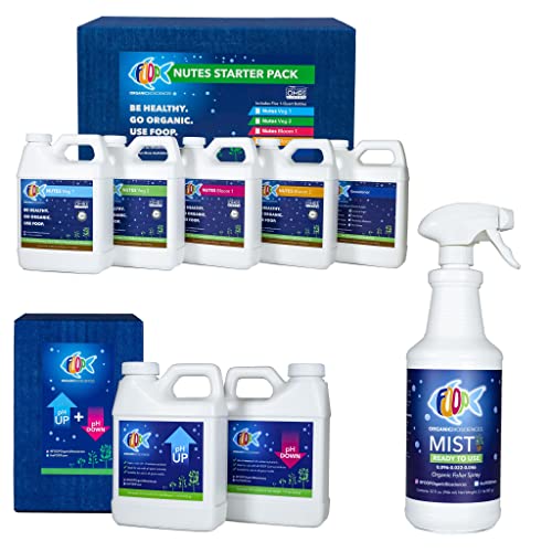 Foop Nutes Veg & Bloom Starter Pack + Mist + Ph Kit: Organic Plant Nutrients & Foliar Spray | Makes Feeding Simple | Contains Five 32Oz Bottles, One 32Oz Foliar Spray, Two 16Oz Bottles #TOP11