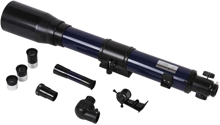 Refractor Telescope with Tripod & Finder Scope, Portable Telescope for Kids & Astronomy Beginners, Blue