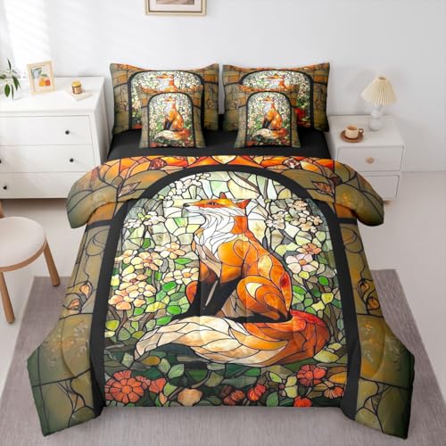 Manfei Cartoon Fox 7pcs Comforter Set Full Size Kids Bedding