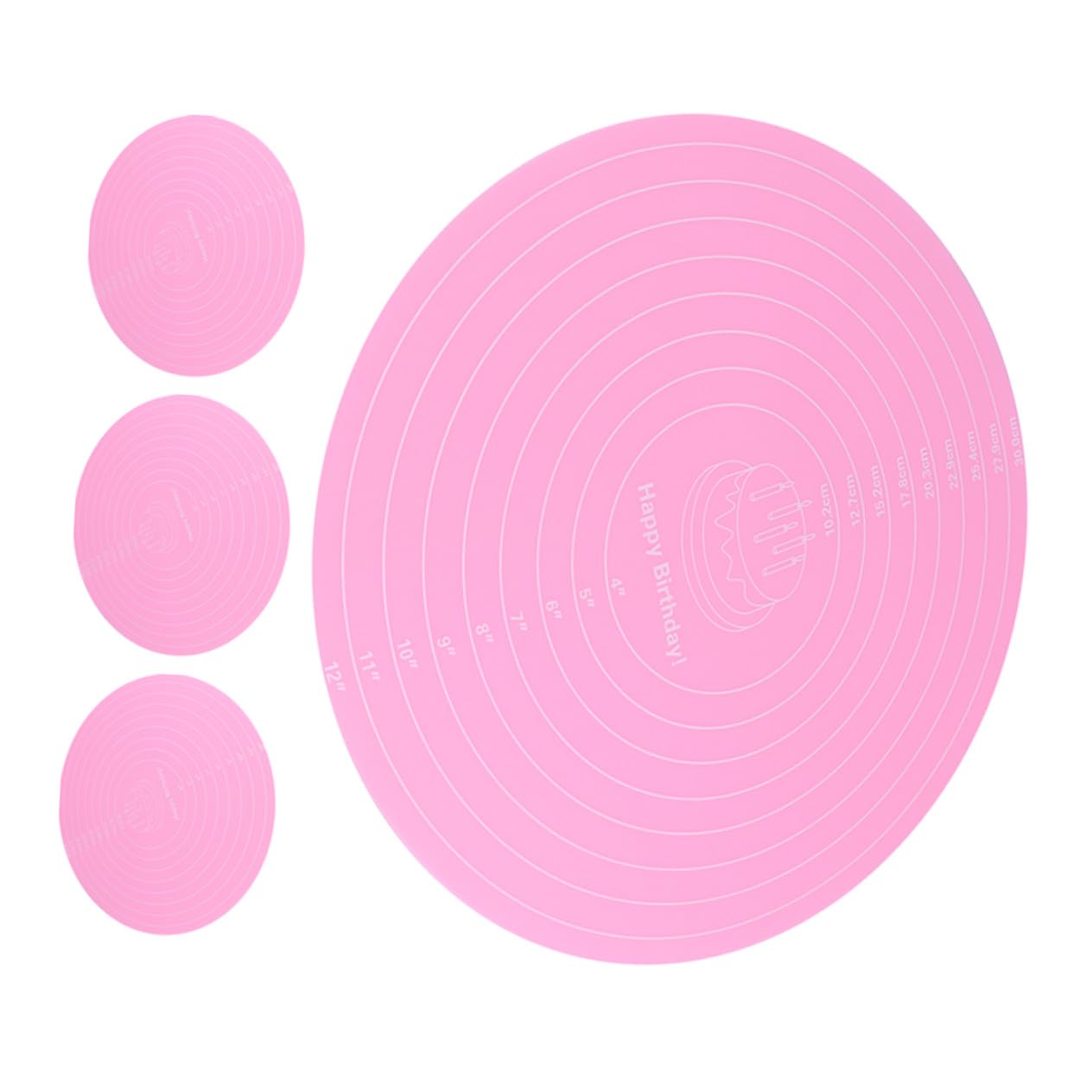 ABOOFAN 20 Pièces tapis de cuisson tapis de gâteau rond en silicone antiadhésif Mat à cuisson avec des mesures Gel de silice rose