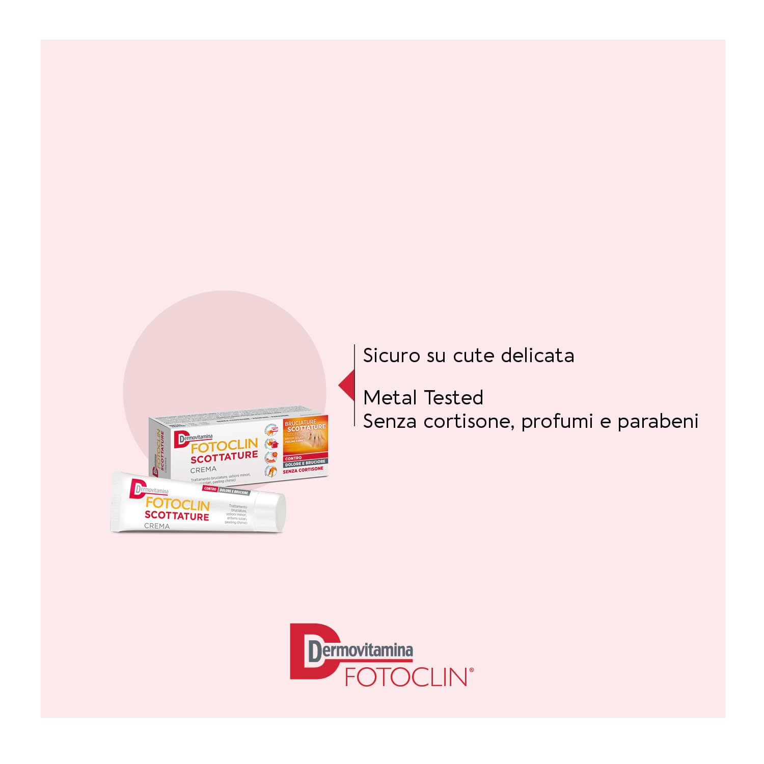 Dermovitamina Fotoclin Scottature Crema - Crema per il Trattamento di Bruciature, Ustioni Minori, Eritemi Solari e Peeling Chimici - Contro Dolore e Bruciore - Doposole - Senza Cortisone - 30ml