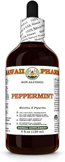 Peppermint (Mentha X Piperita) Dry Leaf Glycerite, Made in Hawaii, Organic Raw Materials, All Natural, Vegan, Lab Tested Alcohol-Free Liquid Extract - 4 fl.oz