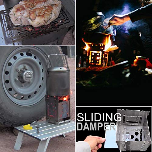 Firebox Bushcraft Camp Stove Kit - Wood Burning/Multi Fuel - Collapsible/Folding - Portable Campfire - Model Gen 2 5 inch / G2-5" Stainless Steel Camping Stove - Thumbnail 7