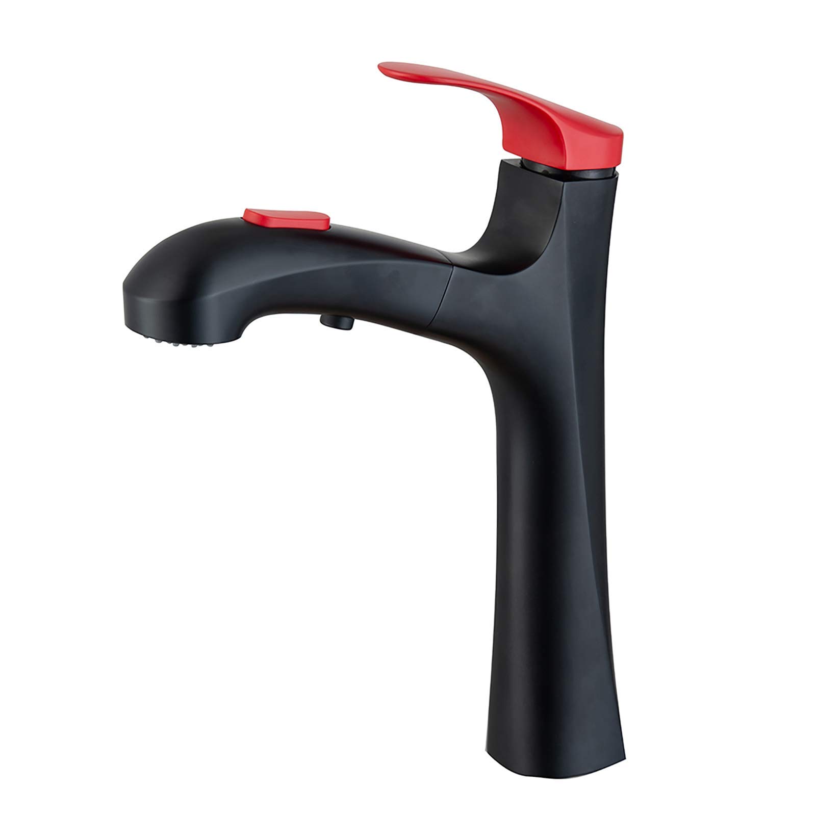 Mitigeur de lavabo en laiton massif noir et rouge haute finition pour salle de bain design