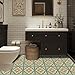 HOMETITUTE 10PCS 12x12 Peel and Stick Floor Tiles, Vintage Floral Removable Self Adhesive Vinyl Flooring Stickers, Renter Friendly DIY Tile for Kitchen Entryway Bathroom Living Room